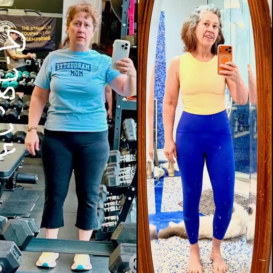AnnMarie's before and after body-composition scan from her Aspire personal training